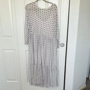 Torrid White Mesh Polka Dot Dress